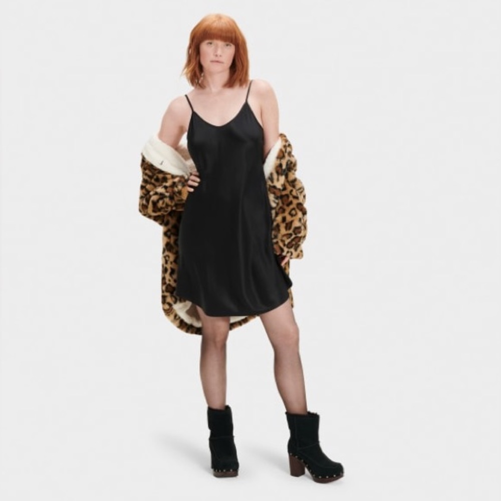 UGG 100% Silk Theda Slip Dress • Black • XL